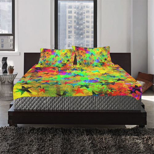 stars and texture colors 3-Piece Bedding Set