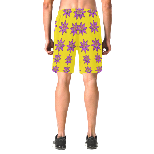 fantasy flower in the happy jungle of beauty Men's All Over Print Elastic Beach Shorts (Model L20)