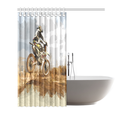 Bare Winter Trees on the Dirt Bike Trail Shower Curtain 72"x72"
