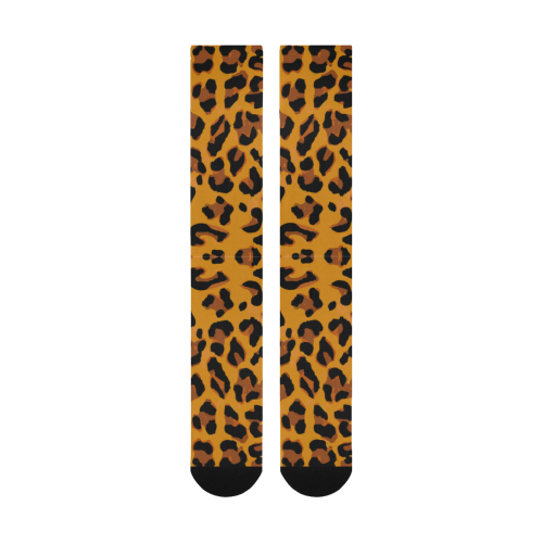 Orange Leopard Over-The-Calf Socks