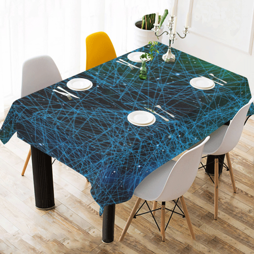 System Network Connection Cotton Linen Tablecloth 60" x 90"