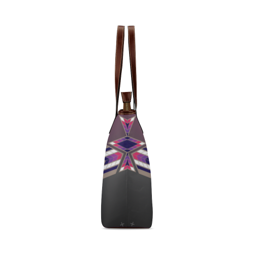 Morning Stars Circle Purple Shoulder Tote Bag (Model 1646)
