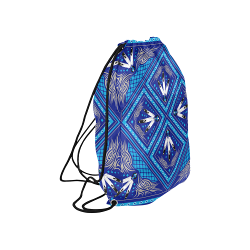 Deeds well Done Blue Large Drawstring Bag Model 1604 (Twin Sides)  16.5"(W) * 19.3"(H)