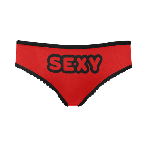 Sexy Front Black And Red Women's All Over Print Girl Briefs (Model L14)