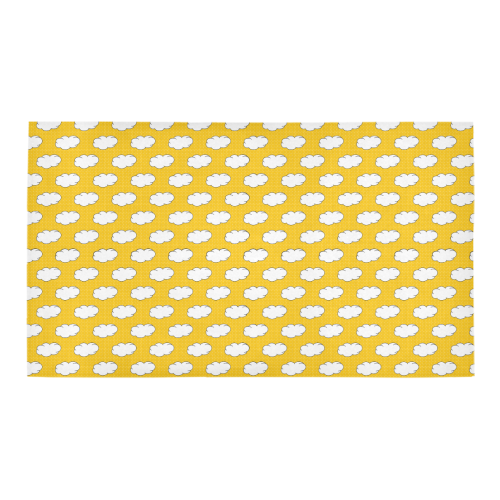 Clouds with Polka Dots on Yellow Bath Rug 16''x 28''