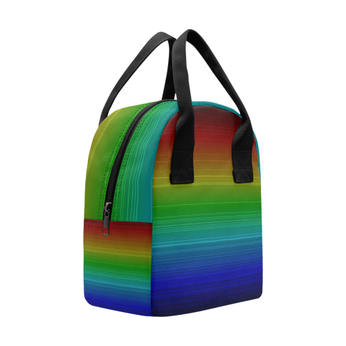 Dark Rainbow Stripes Zipper Lunch Bag (Model 1689)