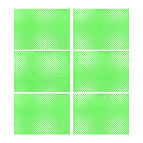 Eucalyptus green polka dots Placemat 14’’ x 19’’ (Six Pieces)