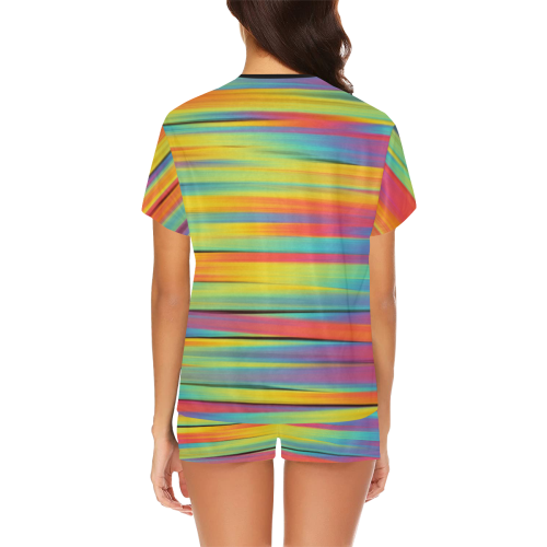 Rainbow Swirl Women's Short Pajama Set