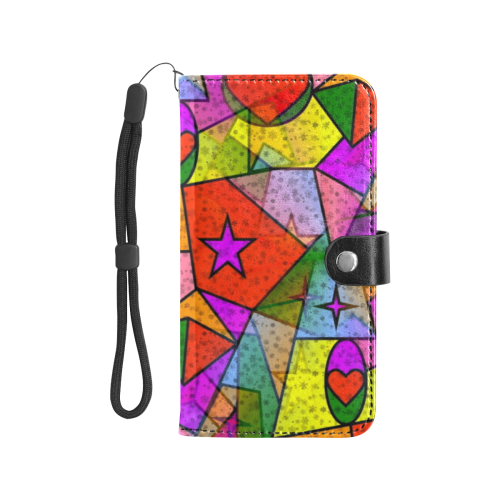 Popart Unique by Nico Bielow Flip Leather Purse for Mobile Phone/Large (Model 1703)