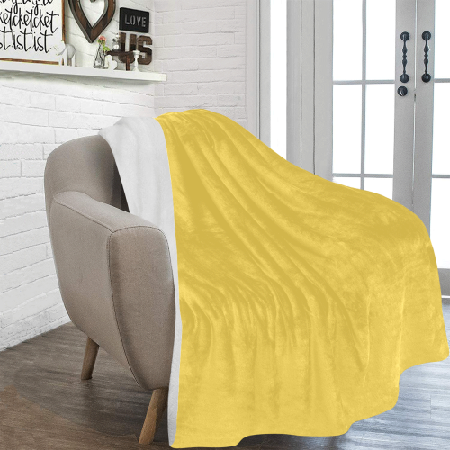 color mustard Ultra-Soft Micro Fleece Blanket 54''x70''
