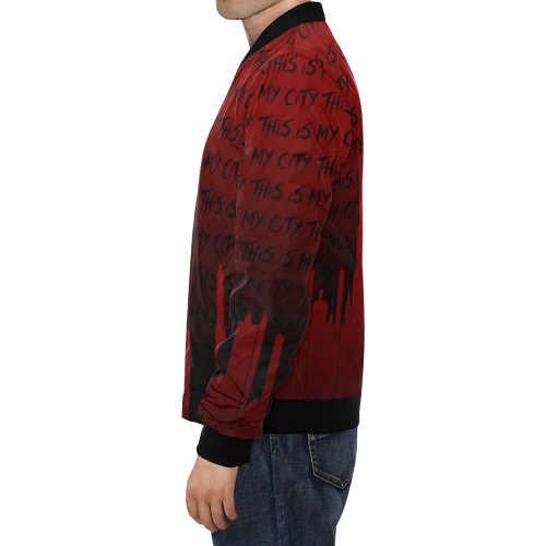 This Is My City Bomber All Over Print Bomber Jacket for Men/Large Size (Model H19)