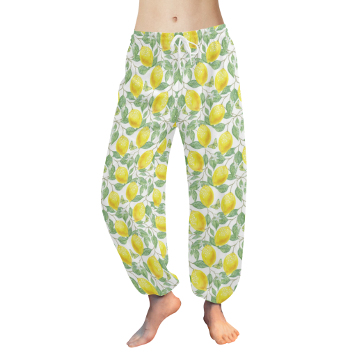 Lemons And Butterfly Women's All Over Print Harem Pants (Model L18)