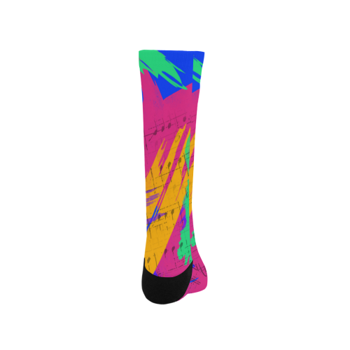 Groovy Paint Brush Strokes with Music Notes Trouser Socks