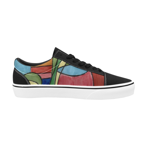 abstract life skating shoes Women's Low Top Skateboarding Shoes/Large (Model E001-2)