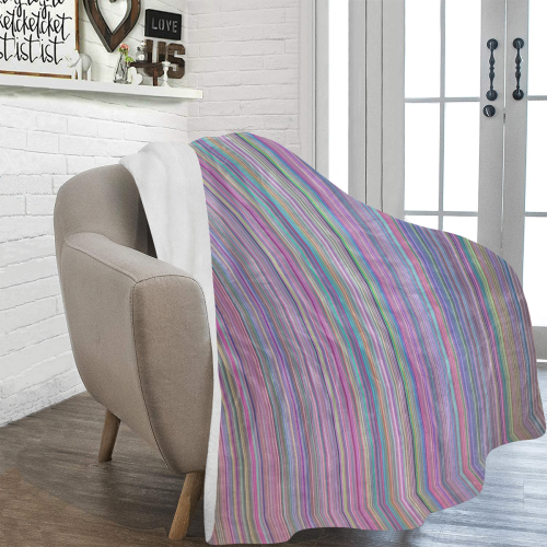 Broken flat screen TV rainbow stripe Ultra-Soft Micro Fleece Blanket 60"x80"