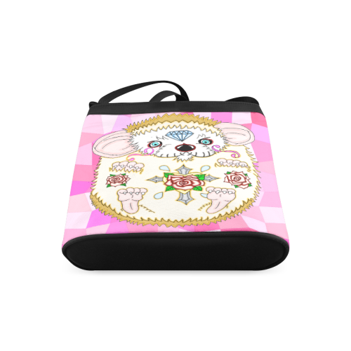 Sugar Skull Hedgehog Bright Pink Mosaic Crossbody Bags (Model 1613)