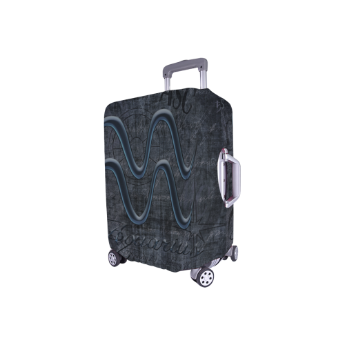 Astrology Zodiac Sign Aquarius in Grunge Style Luggage Cover/Small 18"-21"