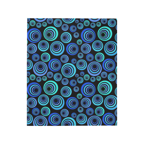Retro Psychedelic Pretty Blue Pattern Quilt 50"x60"