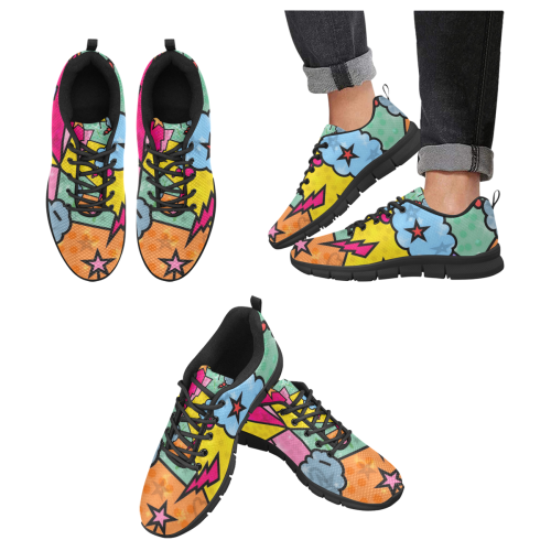 Pop Art by Nico Bielow Men's Breathable Running Shoes (Model 055)