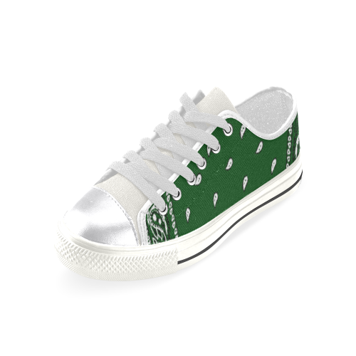 Green Bandana Women's Classic Canvas Shoes (Model 018)