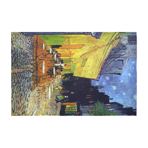 Vincent Willem van Gogh - Cafe Terrace at Night Cotton Linen Tablecloth 60" x 90"