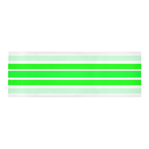 Neon Green Stripes Area Rug 9'6''x3'3''