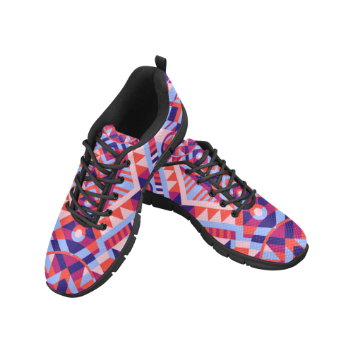 Modern Geometric Pattern Women's Breathable Running Shoes/Large (Model 055)