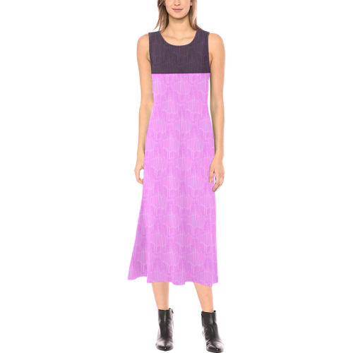 crop2_pinkblacklace Phaedra Sleeveless Open Fork Long Dress (Model D08)