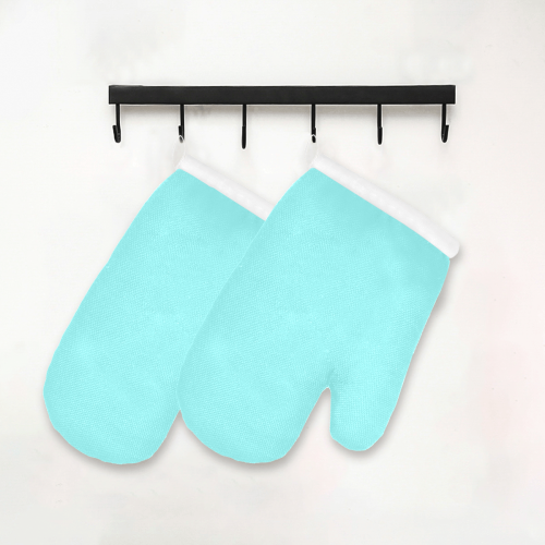 color ice blue Oven Mitt (Two Pieces)