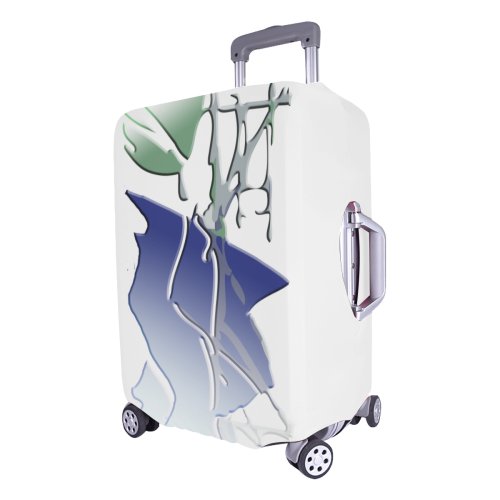 abstract ice shiver pattern in blue, white, grey and green Luggage Cover/Large 26"-28"