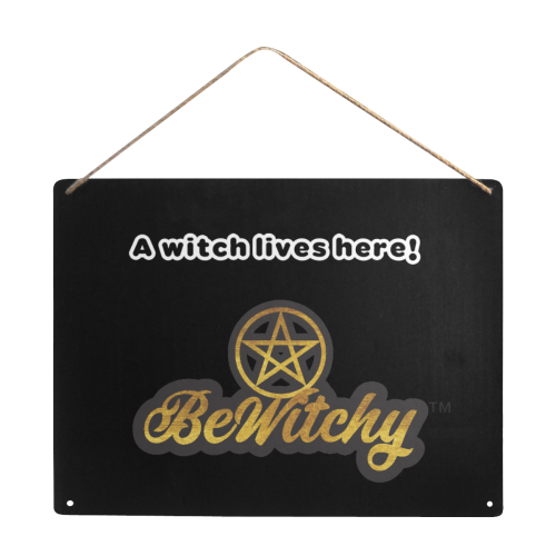 BeWitchy Witch lives here Sign Metal Tin Sign 16"x12"