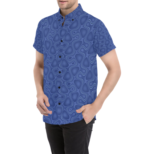Blue Wiggle Men's All Over Print Short Sleeve Shirt (Model T53)