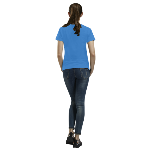 T-Shirt for Women(Blue and Black) All Over Print T-Shirt for Women (USA Size) (Model T40)