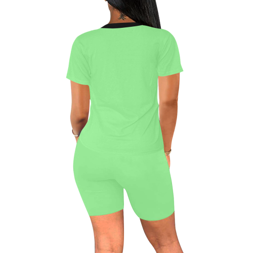 color pale green Women's Short Yoga Set