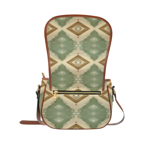 Geometric Camo Saddle Bag/Small (Model 1649) Full Customization