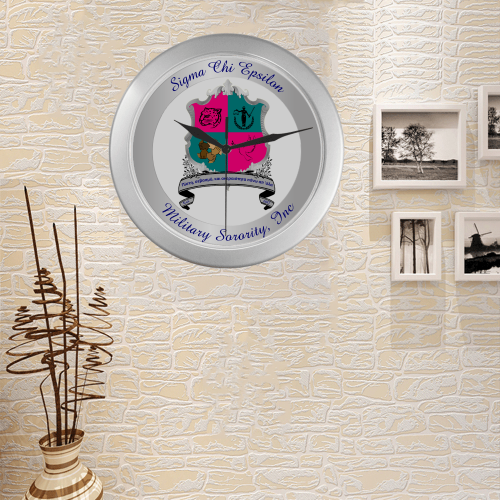 Sigma Chi Epsilon Silver Color Wall Clock