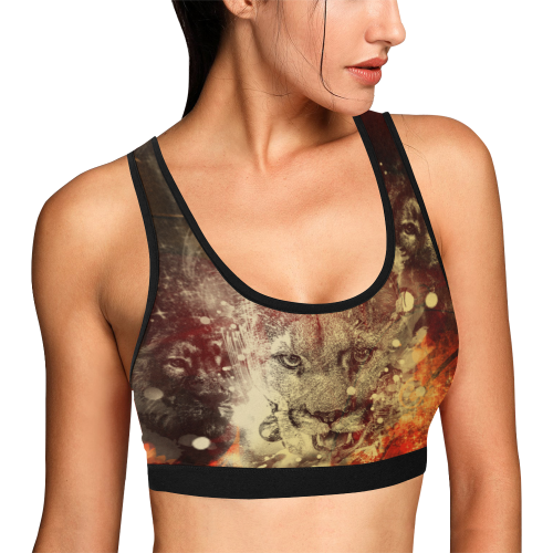 Colorful lion Women's All Over Print Sports Bra (Model T52)
