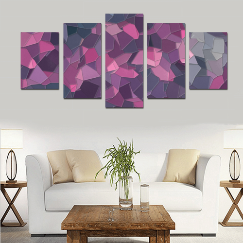 purple pink magenta mosaic #purple Canvas Print Sets D (No Frame)