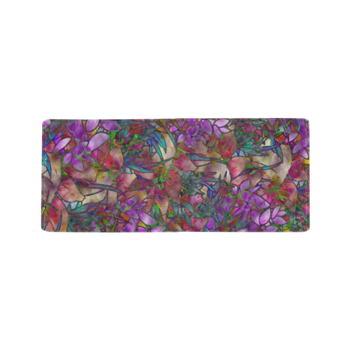 Floral Abstract Stained Glass G175 Mini Bifold Wallet (Model 1674)