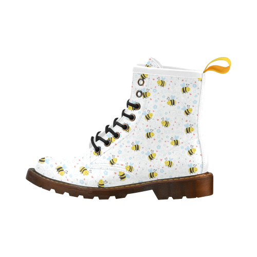 Cute Bee Pattern High Grade PU Leather Martin Boots For Women Model 402H
