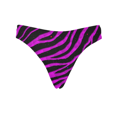 Ripped SpaceTime Stripes - Pink Women's All Over Print Thongs (Model L30)
