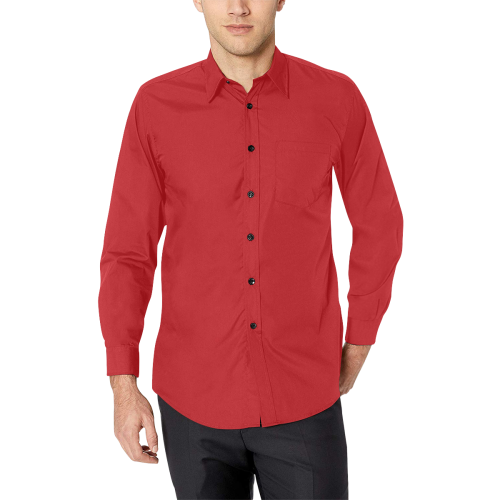 Aurora Red by Aleta Men's All Over Print Casual Dress Shirt (Model T61)