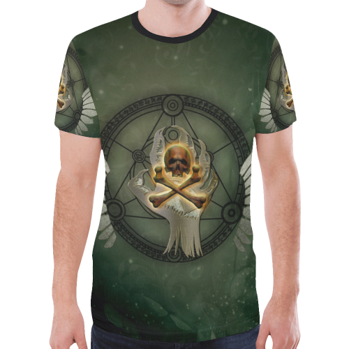 Skull in a hand New All Over Print T-shirt for Men (Model T45)