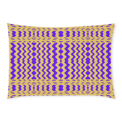 Purple Yellow Modern  Waves Lines Custom Rectangle Pillow Case 20x30 (One Side)
