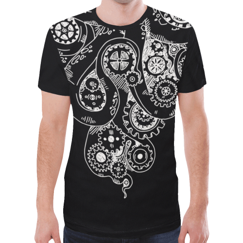 Retro Futurism Steampunk Adventure Octopus 2 New All Over Print T-shirt for Men (Model T45)