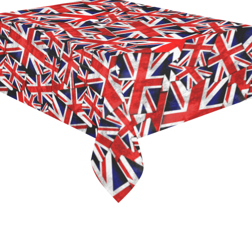 Union Jack British UK Flag Cotton Linen Tablecloth 60"x 84"