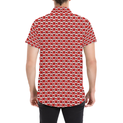 Canadian Flag Shirts Plus Size Men's All Over Print Short Sleeve Shirt/Large Size (Model T53)