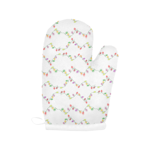 Festive Christmas Lights Oven Mitt (Two Pieces)