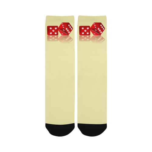 Las Vegas Craps Dice Yellow Custom Socks for Women