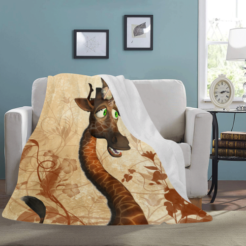 Funny, cute giraffe with fairy Ultra-Soft Micro Fleece Blanket 60"x80"